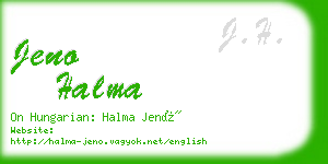 jeno halma business card